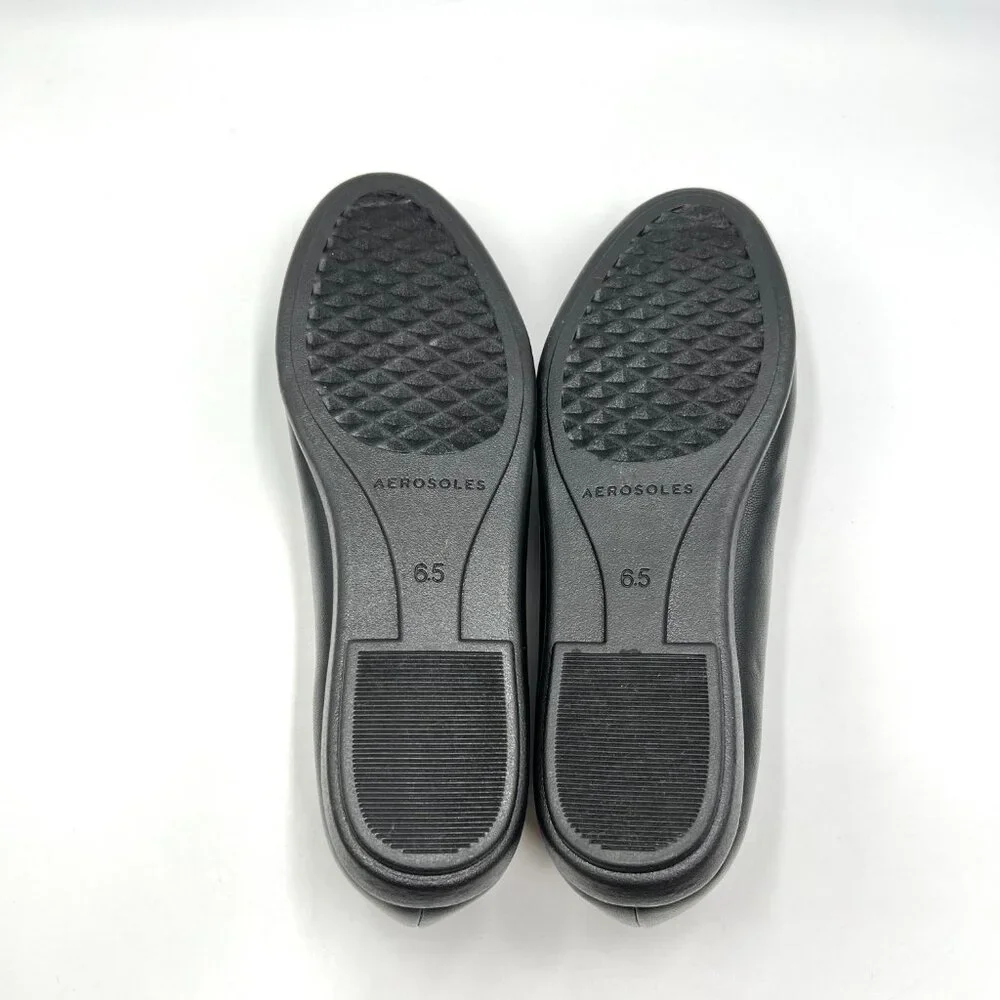 Aerosoles Womens‎ Size 6.5 Homebet Black Slip On Ballet Flats Shoes